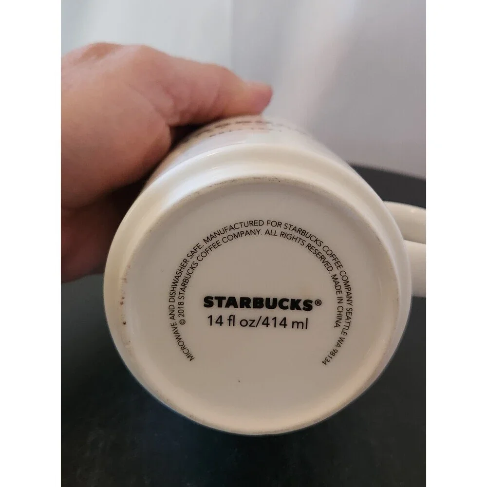 Starbucks Coffee Mug Seattle WA, White 2018, 14oz